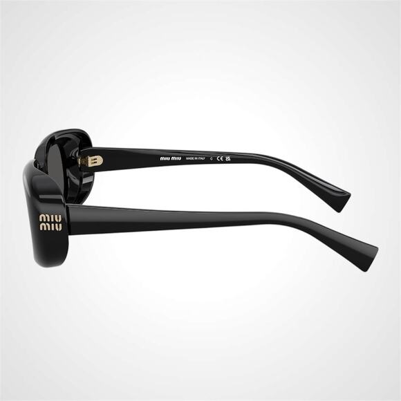 New MIU MIU Sunglasses Black Rectangle Reverie Womens Gray Lens Authentic main image 6